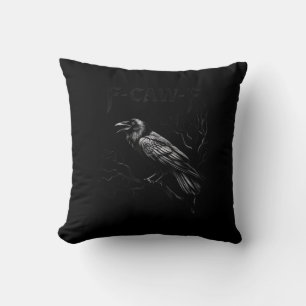 Kraai, F-Caw-F Vogel Retro Klassieker Kussen