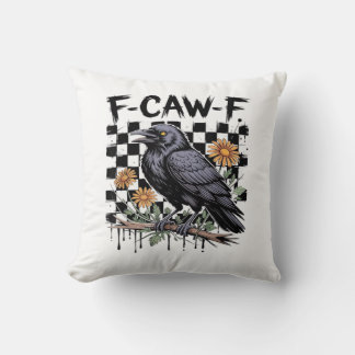 Kraai Flowral, F-Caw-F Grappige Vogel FCAWF Maan G Kussen