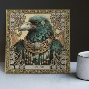 Kraai Gedistilleerd Dier Gepersonaliseerd Naam Vel Tegeltje