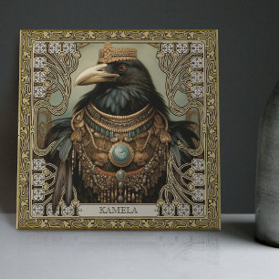 Kraai Gedistilleerd Dier Gepersonaliseerd Naam Vel Tegeltje