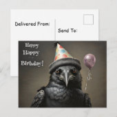 Kraai gefeliciteerd met je verjaardag briefkaart (Voorkant / Achterkant)