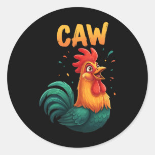 Kraai Haan Kip Boerderij Dier Grappig Rnyard Liefh Ronde Sticker