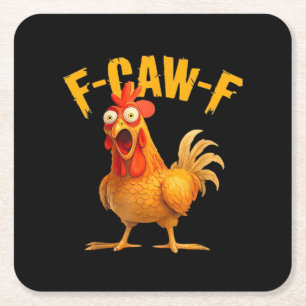Kraai Humor F-Caw-F Gothisch Grappig Retro Cool Vierkante Kartonnen Onderzetter
