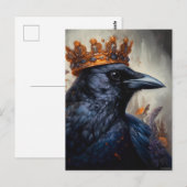 Kraai in een kroon briefkaart (Voorkant / Achterkant)