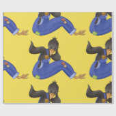 Kraai in overalls inpakpapier (Vlak)