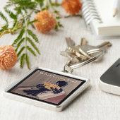 Kraai leest De Raaf Grappig Sleutelhanger (Zijkant)