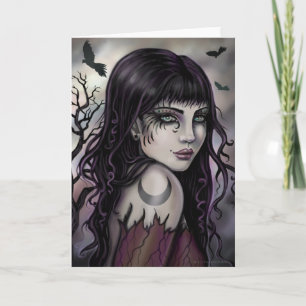Kraai Meisje Fantasie Kunstwerk door Molly Harriso Kaart