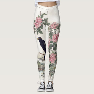 kraai met bloemen leggings