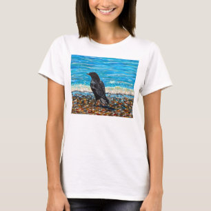 Kraai op het strand 2 Schilderij T-shirt