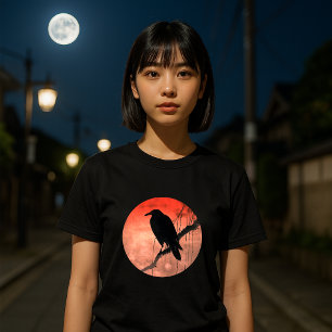 Kraai op wilgentak Japanse kunst T-shirt