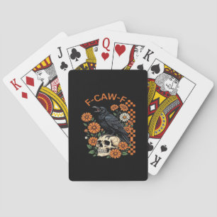 Kraai Raaf F-Caw-F Grappig Halloween Gotische Crea Pokerkaarten