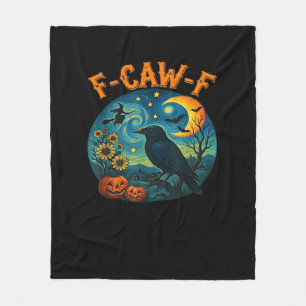 Kraai Raaf F-Caw-F Grappige Halloween Gotische Ger Fleece Deken