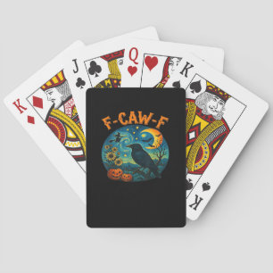 Kraai Raven F-Caw-F Grappige Halloween Gotische Ge Pokerkaarten