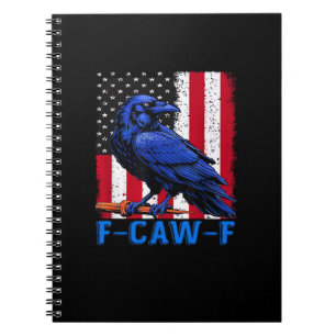 Kraai Raven Grappig F-Caw-F Minimaal Schoon Notitieboek