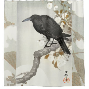 Kraai Raven Koson Japanse Vogel Kraai Douchegordijn