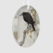 Kraai Raven Koson Japanse Vogel Kraai Ornament (voorkant)