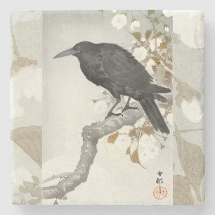 Kraai Raven Koson Japanse Vogel Kraai Stenen Onderzetter