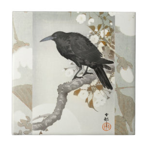Kraai Raven Koson Japanse Vogel Kraai Tegeltje