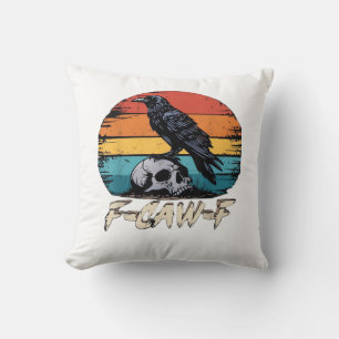 Kraai, Retro F-Caw-F Vogel Kraai Grappige Kraai Vo Kussen