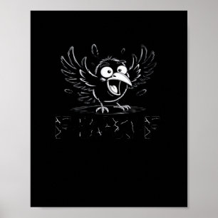 Kraai, Retro F-Caw-F Vogel Kraai Grappige Kraai Vo Poster