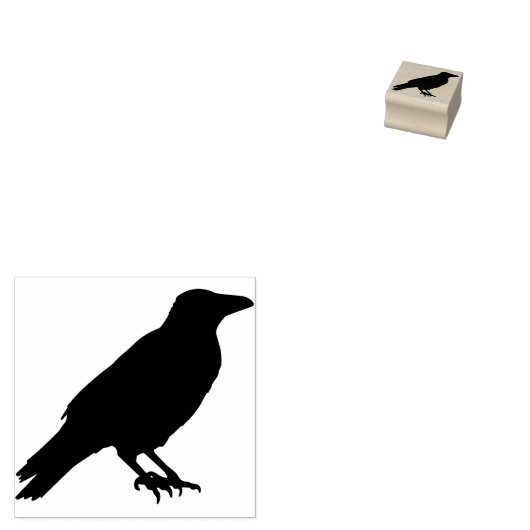 Kraai silhouet kunst stempel (Gestempeld)