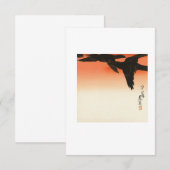 Kraaien en Rode Lucht (1888 - 1889) Vintage Japans Kaart (Voorkant / Achterkant)