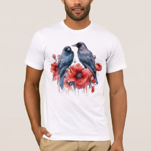 Kraaien Vogelkraai Kraai Liefhebber Bloem T-shirt