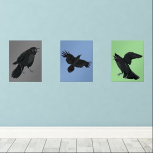 Kraaien Zwart Vogels Ravens Print Set