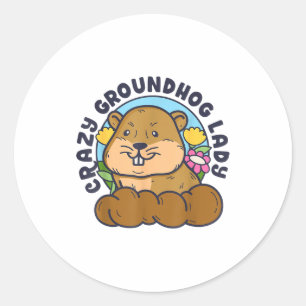 Kraaienpot vrouw Retro Vintage 60s 70s 8 Ronde Sticker