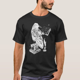 kraaiven met boeken gothic tattoo Mystery en magi T-shirt