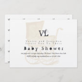 Kraamcadeau uitnodigingen Kraft Pram Goud (Voorkant / Achterkant)