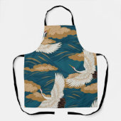 Kraan en golf, Japans ontwerp Schort (Voorkant)