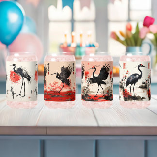 Kraan in Crimson en Ink Blikvorm Glas