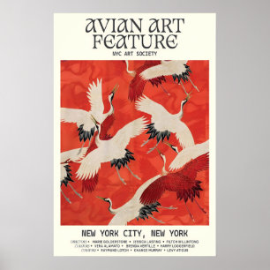 Kraan Kunsttentoonstelling Poster Elegante Vogelmu