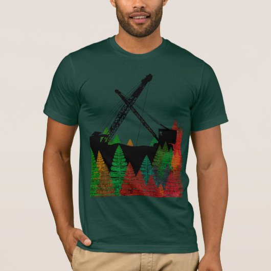 KRAAN OPERATOR  CRAWLER CRANE ART HERFST T-SHIRT (Voorkant)