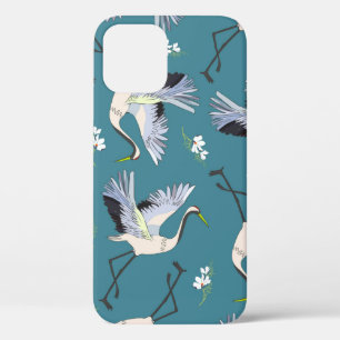 kraan, patroon, illustratiebloem iPhone 12 hoesje