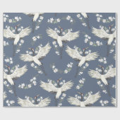 kraan, patroon,  illustratievogel cadeaupapier (Vlak)