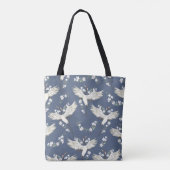  kraan: vliegend vogelpatroon draagtas (Achterkant)