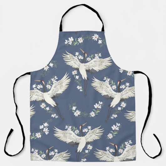 kraan: vliegend vogelpatroon schort (Voorkant)