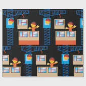 kraanbediener en bouwwerker cadeaupapier (Vlak)