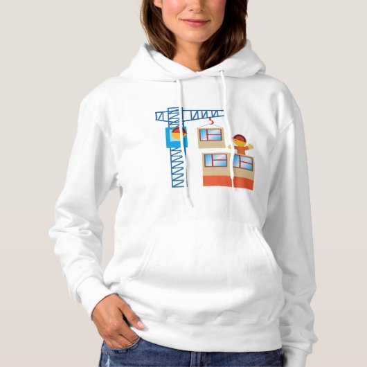 kraanbediener en bouwwerker hoodie (Voorkant)