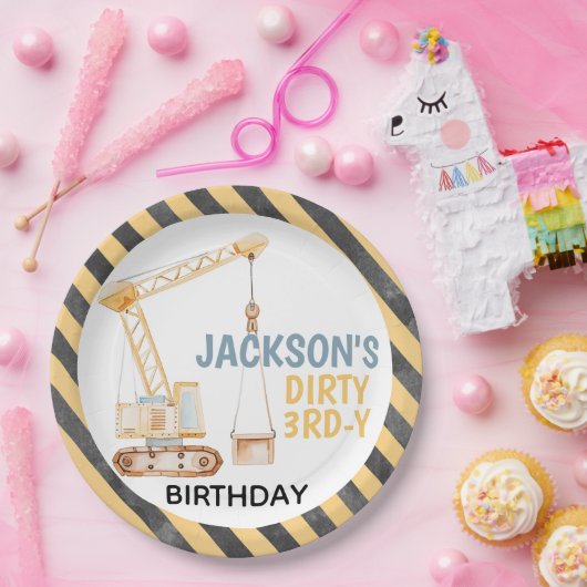 Kraanconstructie Dirty 3rdy Verjaardag Bord (Feest)