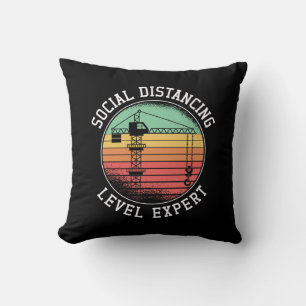 Kraanmachinist Social Distance Level Expert Retro Kussen