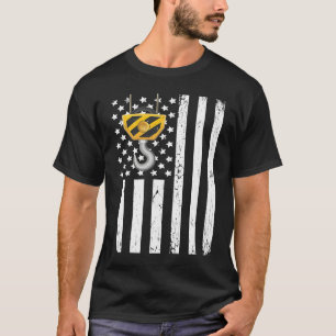 Kraanmachinist Vintage USA Vlag Kraanbestuurder US T-shirt