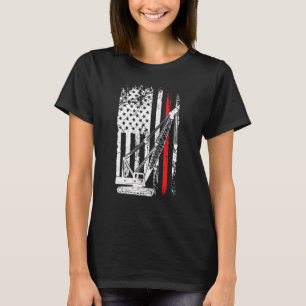 Kraanmachinist voor Heren US Heavy Equipment Crane T-shirt