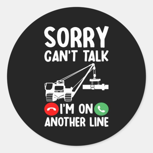 Kraanmachinistenbouw Zware apparatuurexploitant Ronde Sticker (Voorkant)