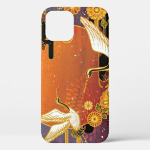Kraanvogel Chrysanthemum Japans Patroon iPhone 12 Hoesje