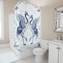 Kraanvogel Dans Japanse Imari Ware Stijl Blauw Wit