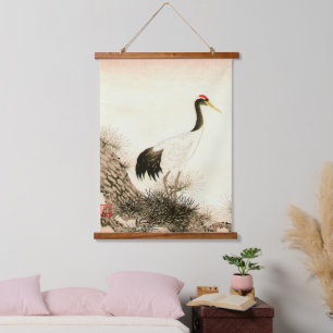 Kraanvogel op pijnboom Ito NisaburoIto Nisaburo Hangend Wandkleed