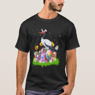 Kraanvogel Paaseierenjacht Konijn Oor Pasen Zondag T-shirt